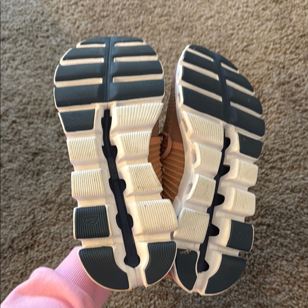 On Running Orange + Navy Athletic Shoes - Picture 7 of 8